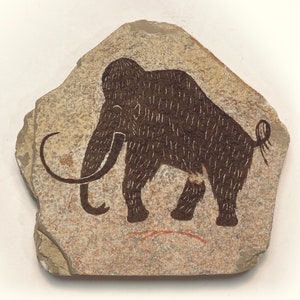Mammoth Magnet primitive painting on stone