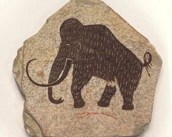 Mammoth Magnet primitive painting on stone