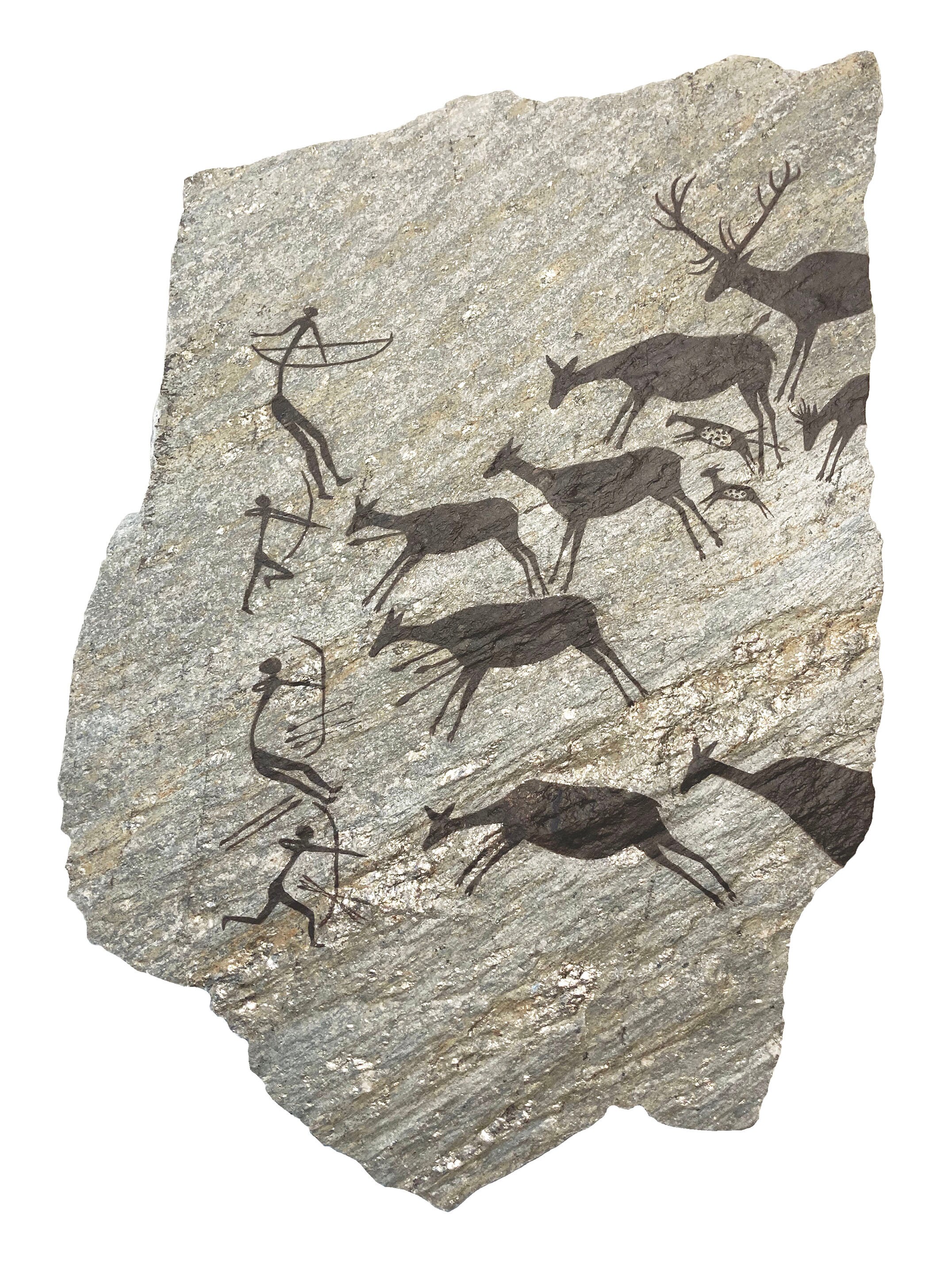 Hunting Scene From Cova Dels Cavalls, Valltorta, Spain, Primitive
