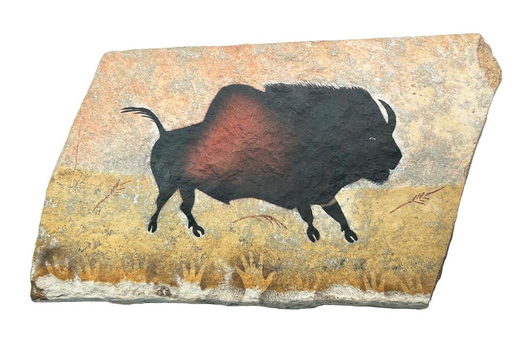 Lascaux Bison Cave Painting on Hanging Stone - Etsy