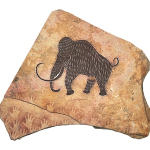 Rouffignac Mammoth primitive painting on hanging stone
