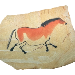 Lascaux Horse cave painting on hanging stone