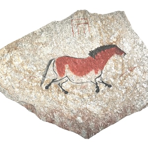 Lascaux Horse cave painting on hanging stone