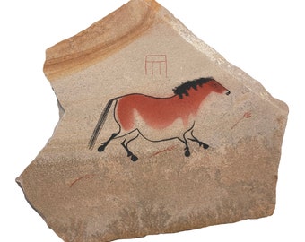 Lascaux Horse cave painting on hanging stone