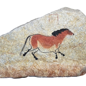 Lascaux Horse cave painting on hanging stone