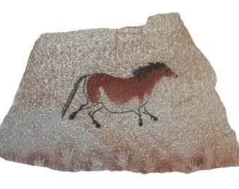 Lascaux Horse cave painting on hanging stone