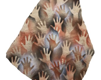 Los Manos (The Hands) primitive art painting on stone