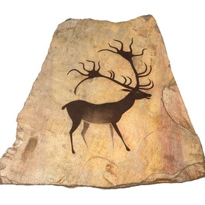 Lascaux Deer cave art painting on stone image 1