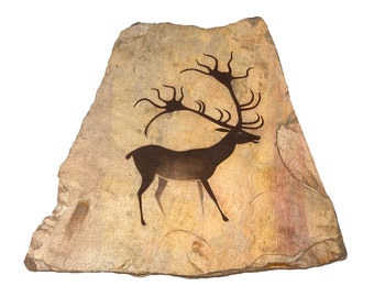 Lascaux Deer cave art painting on stone