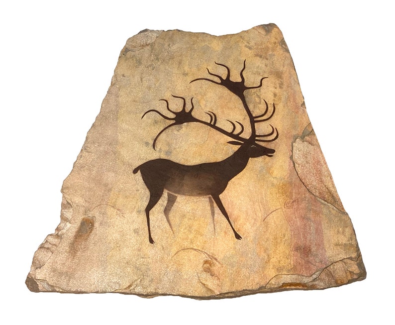 Lascaux Deer cave art painting on stone image 1