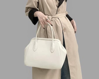 Genuine Leather Handbag Minimalist Crossbody Bag Luxury Shoulder Bag Women Purse With Strap Small Large Doctors Bag Top Handle Bag Quiet