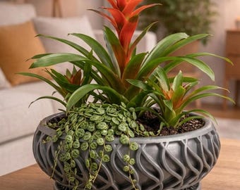 Nowoczesna betonowa donica na sukulenty, cementowy element centralny stołu, dekoracyjna miska na rośliny do wnętrz