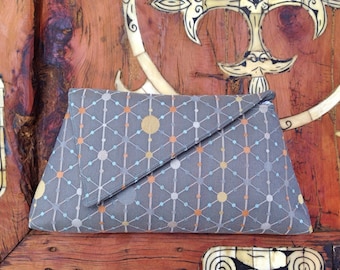 Jo - Vintage Style Clutch in Abstract Gray