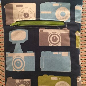 DeMille Vintage Camera Print Crossbody Concert Hip Bag w Pockets and Adjustable Strap image 4