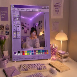 Personalized MS Paint Mirror, Retro Computer Microsoft Wall Mirror, Custom Name Bedroom Decor, Nostalgic Room Gift, Y2K Mirrors Art