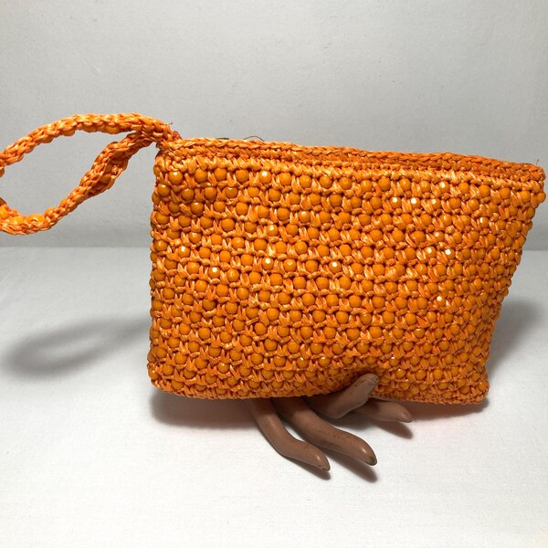60’s Cobalt Blue Beaded Twist Clasp Handbag