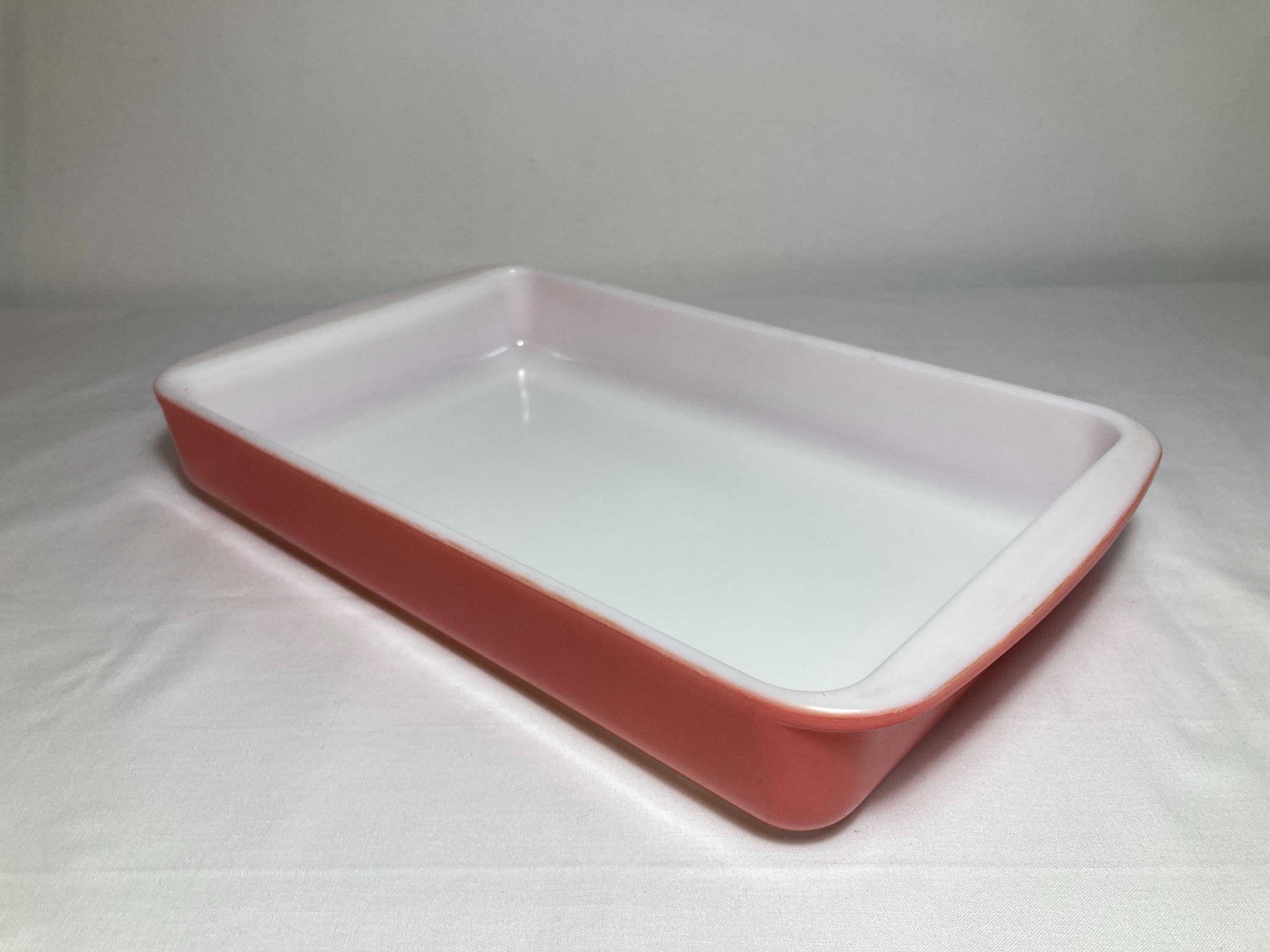 Vintage Pyrex 232 Flamingo Pink Rectangular Baking Dish Casserole 2 Qt