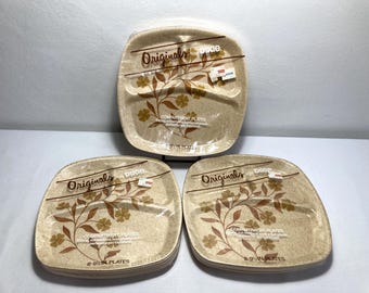 24 Vintage 1970s Dixie Daisy Compartment Foam Plates: 3 Sealed Packs