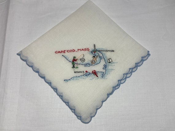 Vintage Cape Cod Mass Souvenir Cotton Hankie Hand… - image 2