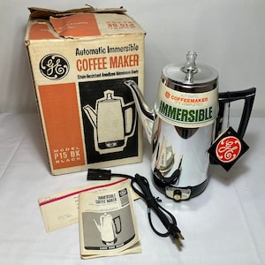 Vintage Mid Century GE Automatic Percolator Coffee Maker Glass Top