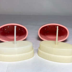 Vintage 1950's Pink Boonton Melmac Salt & Pepper Shakers Boontonware Made in USA Mid Century Kitchen image 9