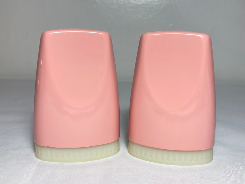 Vintage 1950's Pink Boonton Melmac Salt & Pepper Shakers Boontonware Made in USA Mid Century Kitchen image 1