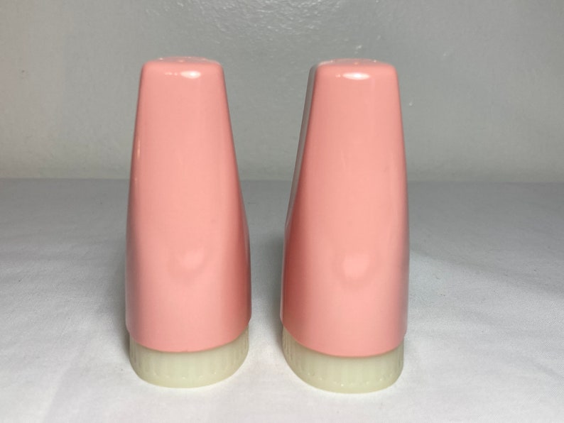 Vintage 1950's Pink Boonton Melmac Salt & Pepper Shakers Boontonware Made in USA Mid Century Kitchen image 3