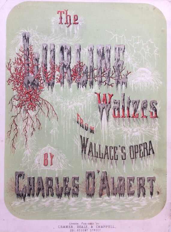 Antique 1850 Lithograph Music Sheet Cover 19th Century Icicles Etsy
