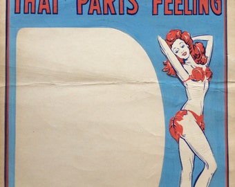 Original Hand Painted 1950s Burlesque Strip Show Soho Advertisement