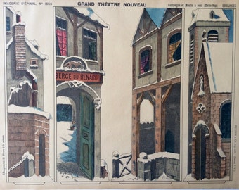 Rare Antique Print 1896 PELLERIN Toy Paper Theatre IMAGERIE D’EPINAL Papiertheater Theatre Scenery 1890s Puppet