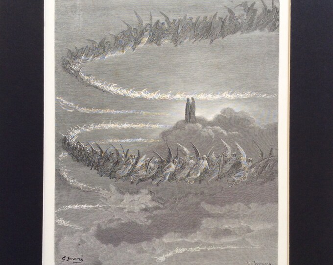 1870 DANTE'S PARADISO Engraving Gustave Doré Hell Angel Bible 1st ...