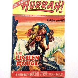 Vintage francese anni '50 WESTERN Colour HURRAH Comic Magazine COWBOY Boys Adventure
