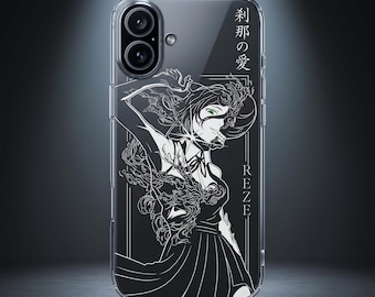 Anime Line Art | Clear Case | iPhone & Samsung | Fits 13 14 15 16 17 Pro Max, S20 21 22 23 24 25 26 Plus Ultra | Gifts for Anime Lovers