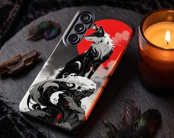 Wolf Red Moon Japan Art Case | iPhone 13 14 15 16 17 Pro Max | Samsung Galaxy S20 S21 S22 S23 S24 S25 S26 Plus Ultra | Google Pixel 6 7 8 9
