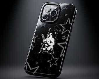 Rock Cat Guitar Stars Case | iPhone 13 14 15 16 17 Pro Max | Samsung Galaxy S20 S21 S22 S23 S24 S25 S26 Plus Ultra | Google Pixel 6 7 8 9