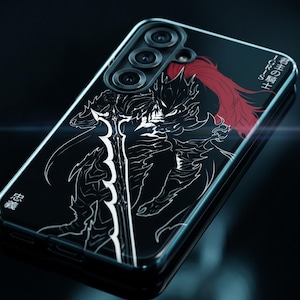 Line Art Anime | Custodia resistente di alta qualità | iPhone e Samsung | Compatibile con 13 14 15 16 17 Pro Max, S20 S21 S22 S23 S24 S25 S26 Plus Ultra | Pixel 6 7 8 9