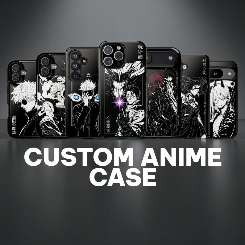 Anime-Strichzeichnungen | Robuste Schutzhülle nach Maß | Für iPhone, Samsung und Google Pixel | Passend für 13, 14, 15, 16, 17 Pro Max, Air | S20, 21, 22, 23, 24, 25, 26 Plus, Ultra Bild 1