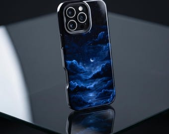 Night Sky Moon MagSafe Case | iPhone 13 14 15 16 17 Pro Max | Samsung Galaxy S20 S21 S22 S23 S24 S25 S26 Plus Ultra | Google Pixel 6 7 8 9