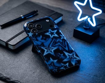 Blue Star Pattern Case | iPhone 13 14 15 16 17 Pro Max | Samsung Galaxy S20 S21 S22 S23 S24 S25 S26 Plus Ultra | Google Pixel 6 7 8 9