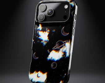 Neon Glitch Space Clouds Case | iPhone 13 14 15 16 17 Pro Max | Samsung Galaxy S20 S21 S22 S23 S24 S25 S26 Plus Ultra | Google Pixel 6 7 8 9