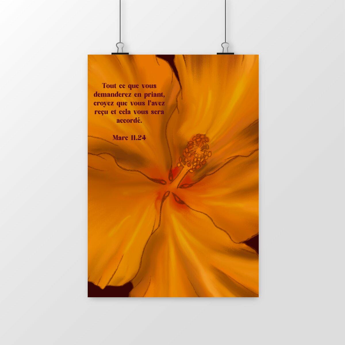 Christian Poster - Hibiscus Flower - Bible Verse - Printed and Shipped ...