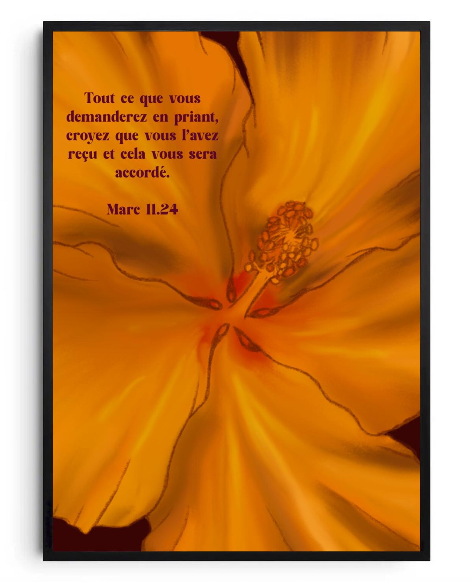 Christian Poster - Hibiscus Flower - Bible Verse - Printed and Shipped ...