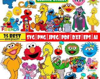 Personajes de Street Monsters en capas SVG, paquete SVG de Elmo, caras de Street Monsters, imágenes prediseñadas SVG de Elmo y su amigo, archivos digitales de imágenes prediseñadas de cumpleaños