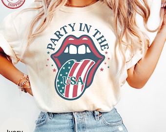 Comfort Colors®Retro Party In USA Shirt,Funny 4th Of July Tshirt,Independence Day Tee
