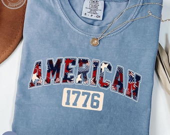 Comfort Colors®American 1776 Shirt, 4th Of July Tshirt, USA Flag Tee