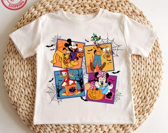 Retro Halloween Cartoon Shirt, Cute Spooky Character Tee, Trick or Treat Graphic T-Shirt, Vintage Fall Halloween Shirt, Pumpkin Party Tee