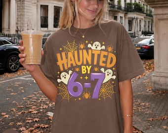 Comfort Colors®Haunted by 6-7 Shirt, Funny Teacher Halloween Tee, Cute Ghost Back to School Shirt