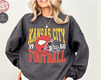 Vintage Kansas City Football Shirt, Retro Game Day Tshirt, Football Fan Gift,Kansas Tee