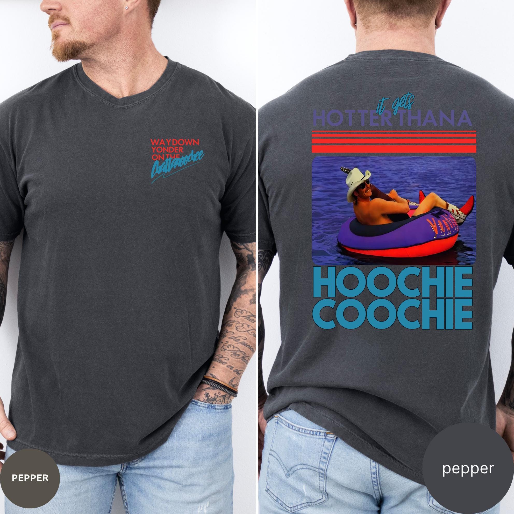 Hotter Than A Hoochie Coochie  Shirt, Meme Summer Vacation Tshirt, Music Lover Gift, 90s Country Music, Trendy Summer Tee
