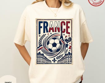 Retro shirt van Frankrijk, T-shirt Football World, 2026 Game Day T-shirt, T-shirt Frankrijk fan
